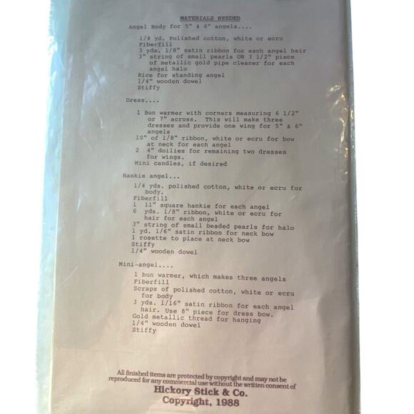 Hickory Stick and Co H121 Linen Angels Pattern 3"-6" Uncut Vintage Lace Hankie - Picture 4 of 5